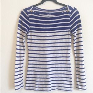 2 for $25 J Crew Painter Tee Stripe w Gold Buttons
